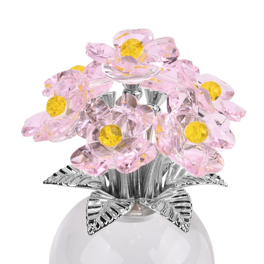 Kristallglas-Blume mit silberfarbenem Metallstiel