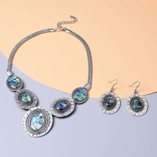 Abalone Muschel Schmuckset ca. 45.00 ct