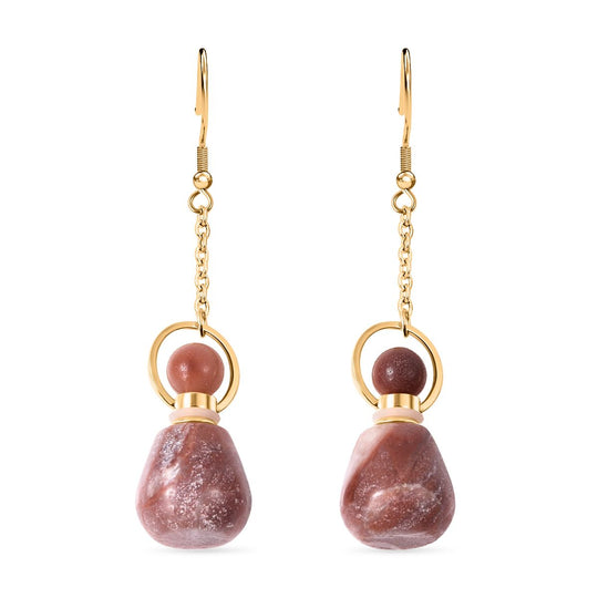 Weiße Howlit Ohrringe, goldfarben 39.00 ct