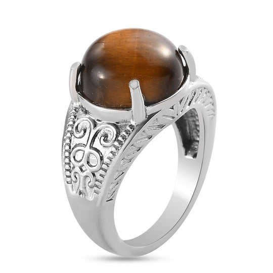 Tigerauge Ring Edelstahl ca. 5,77 ct