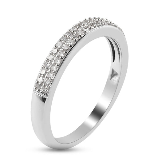 Diamant Half Eternity Ring 925 Silber platiniert ca. 0,25 ct