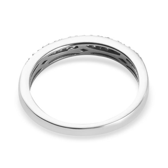 Diamant Half Eternity Ring 925 Silber platiniert ca. 0,25 ct