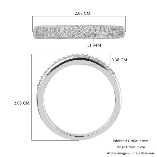 Diamant Half Eternity Ring 925 Silber platiniert ca. 0,25 ct