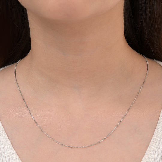 Figaro Silberkette, ca. 50 cm, 925 Silber platiniert