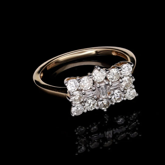 ILIANA Diamant Boot-Ring, zertifiziert SI G-H, 750 Gelbgold (Größe 17.00) ca. 1.00 ct