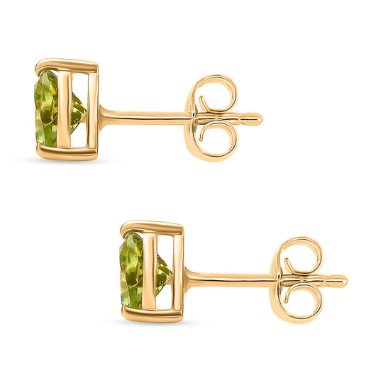 Peridot Ohrstecker 925 Silber vergoldet ca. 1.28 ct