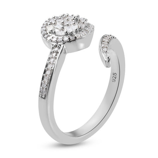 Diamant Ring 925 Silber platiniert ca. 0,50 ct