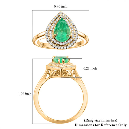 Iliana AAA Kolumbianischer Smaragd, Weißer Diamant Ring 750 Gold (Größe 17.00) ca. 1.70 ct