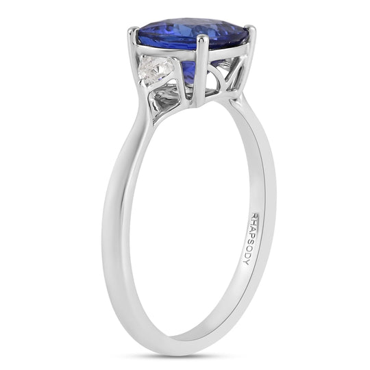 AAAA Tansanit, Weißer Diamant Ring 950 Platin (Größe 17.00) ca. 3,00 ct