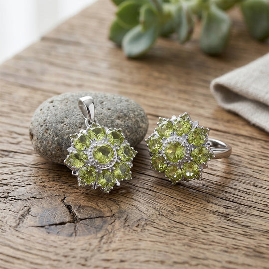 EverTrue natürlicher Peridot Ring und Anhänger
