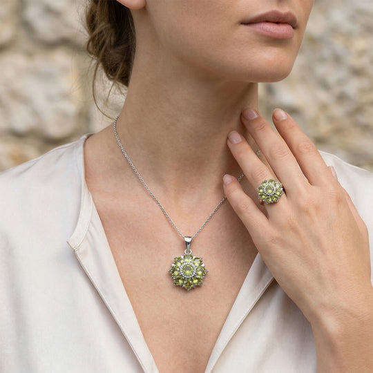 EverTrue natürlicher Peridot Ring und Anhänger