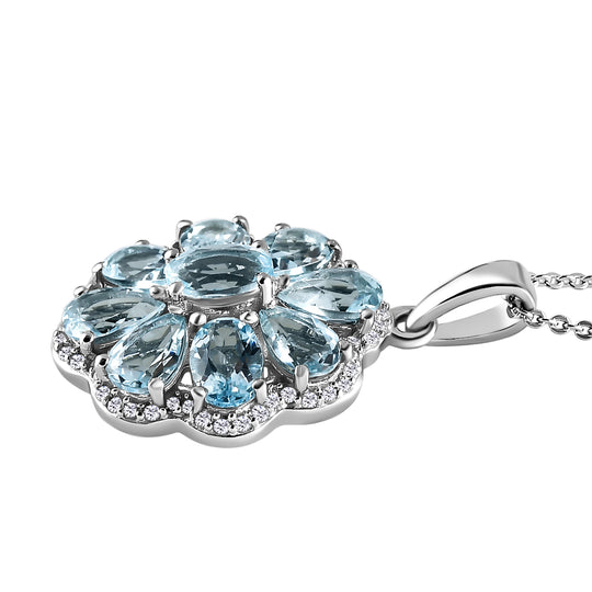 Espirito Santo Aquamarin-Anhänger mit Kette, ca. 3,94 ct