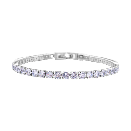 2er Weiße Zirkonia-Ohrstecker mit Armband, reines Messing ca. 21.00 ct
