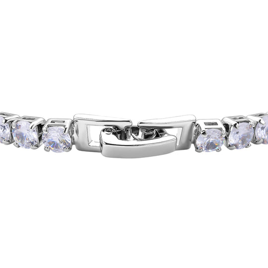 2er Weiße Zirkonia-Ohrstecker mit Armband, reines Messing ca. 21.00 ct