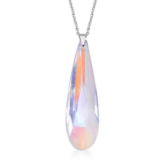 Mystische Glas-Ohrringe und Anhänger mit Kette, Edelstahl