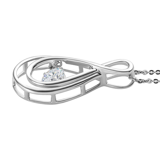 2er Set, Moissanit Schmuckset Anhänger mit Kette, 925 Silber platiniert, ca. 0.43 ct