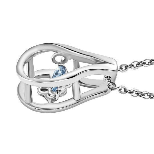 Santamaria Aquamarin Anhänger mit Kette im Schmuckset, 925 Silber platiniert ca. 0.15 ct