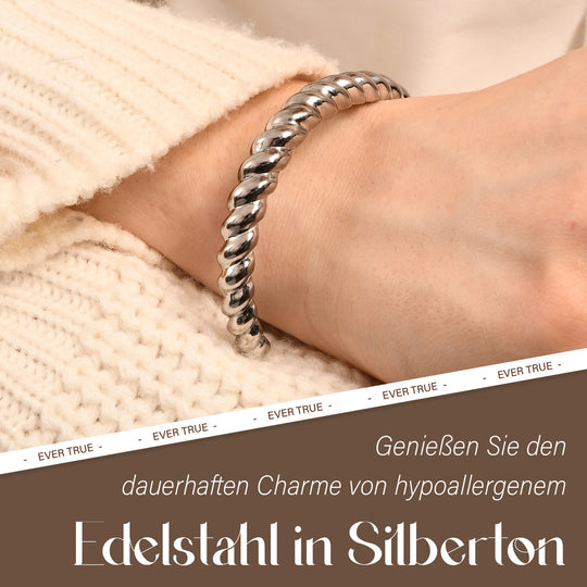 Designer Inpirierte gedrehte Armreif und Creolen, goldfarben