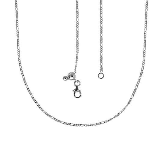 2er Set - Figaro Halskette, ca.18cm, mit Armband, ca. 7,5cm, Silber platiniert