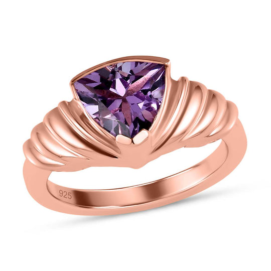 2er Set - Rose De France Amethyst Schmuckset, 925 Silber rosévergoldet, ca. 3.66 ct