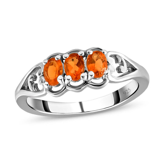 2er Set - Salamanca Feueropal-Ring und Anhänger, 925 Silber platiniert ca. 0.70 ct