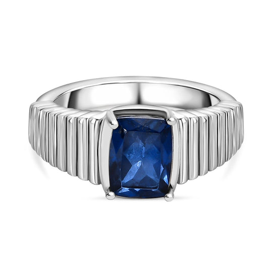 2er Set - Ceylon Farbe Quarz Ring und Anhänger Schmuckset, Edelstahl ca. 3.37 ct