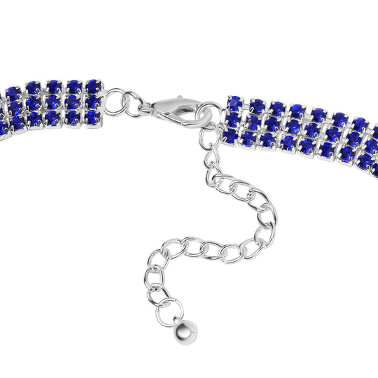 Blauer Kristall Schmuckset Reines Messing