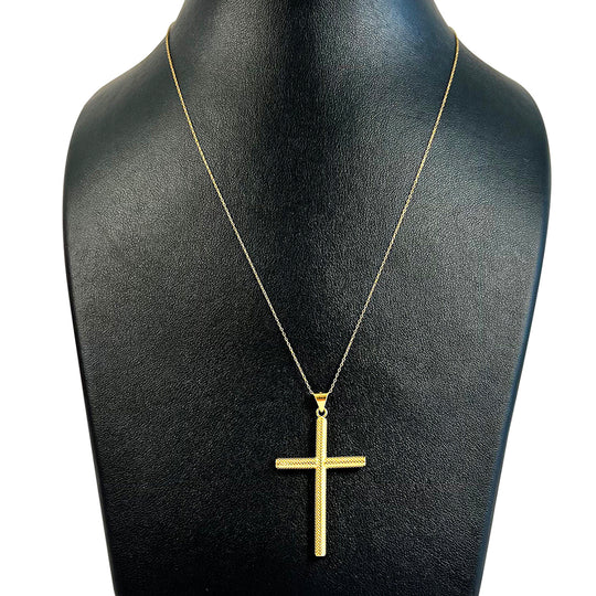 Kreuz-Anhänger mit Kette, 925 Silber vergoldet ca. 2,90g