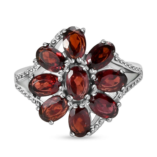 Roter Granat Schmuckset Edelstahl ca. 30.15 ct