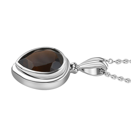 Rauchquarz Schmuckset Edelstahl ca. 4,68 ct.