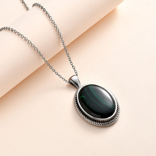 Malachit Schmuckset Edelstahl ca. 32,01 ct.