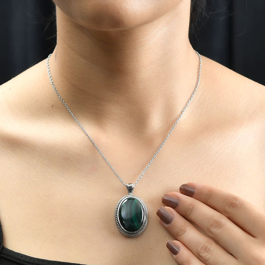 Malachit Schmuckset Edelstahl ca. 32,01 ct.