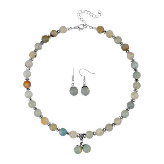 Rosenquarz Schmuckset 925 Silber Antik-silber-Plattierung und Legierung Antik-silber-Plattierung ca. 300.00 ct