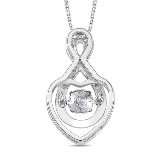 Moissanit Anhänger mit Kette, 925 Silber platiniert, 925 Silber rhodiniert ca. 0.72 ct