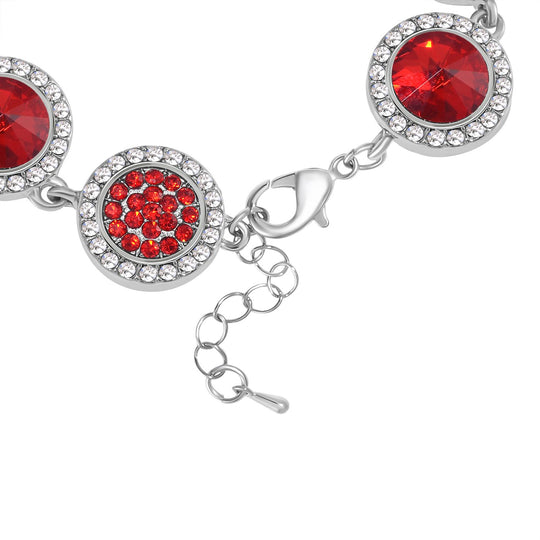 2er Set - Roter Kristall Armband und Ohrringe