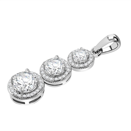 LUSTRO STELLA - 2er Set Weißer Zirkonia Schmuckset, 925 Silber rhodiniert