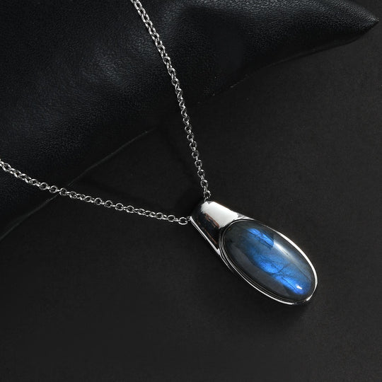 AAA Labradorit Schmuckset Edelstahl ca. 10.50 ct
