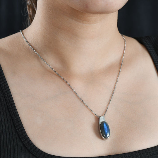 AAA Labradorit Schmuckset Edelstahl ca. 10.50 ct
