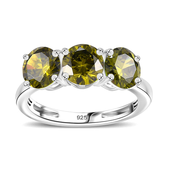 LUSTRO STELLA - 2er Set - Peridot Zirkonia Anhänger und Ring , 925 Silber