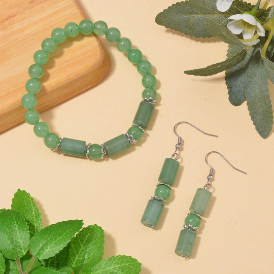 Unakite Schmuckset Reiner Edelstahl ca. 136.00 ct