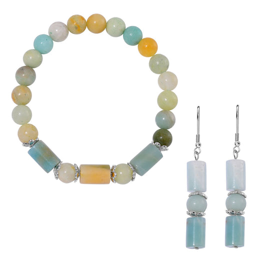 Unakite Schmuckset Reiner Edelstahl ca. 136.00 ct