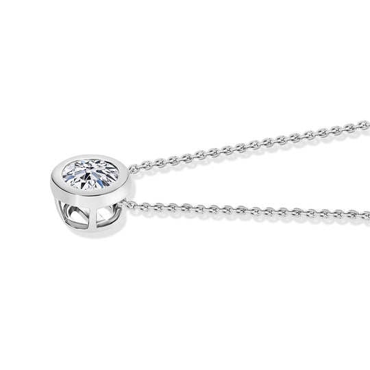 LUXURIANT VS-EF Labor Diamant Anhänger mit 45+5cm Kette, 925 Silber Gelbgold Vermeil - 0,25 ct.