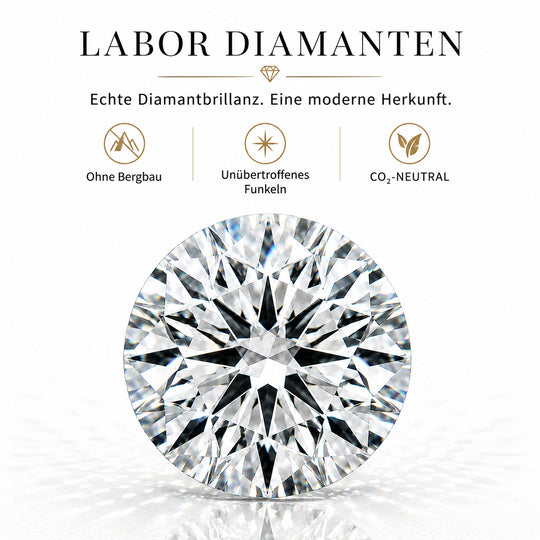 LUXURIANT VS-EF Labor Diamant Anhänger mit 45+5cm Kette, 925 Silber platiniert- 0,25 ct.