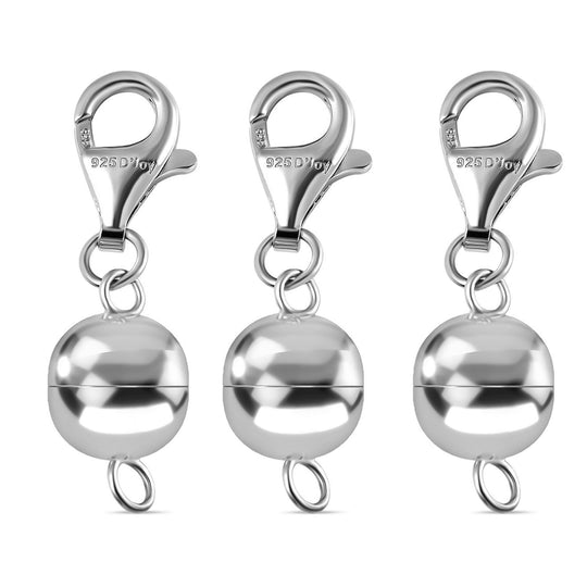 3er-Set Magnet-Karabinerverschluss, 925 Silber