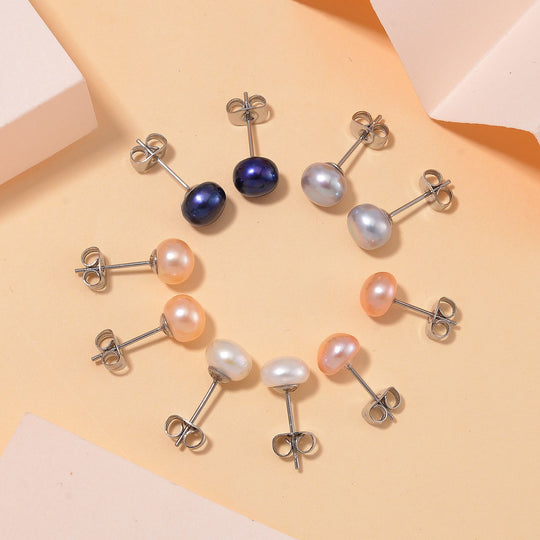 Mehrfarbige Süßwasser Perle Schmuckset Reiner Edelstahl