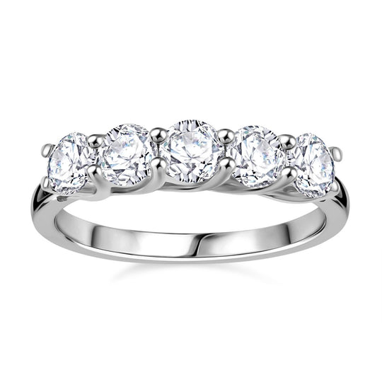 2er Set - Moissanit Anhänger und Ring (Größe 19.00), 925 Silber rhodiniert ca. 2.50 ct