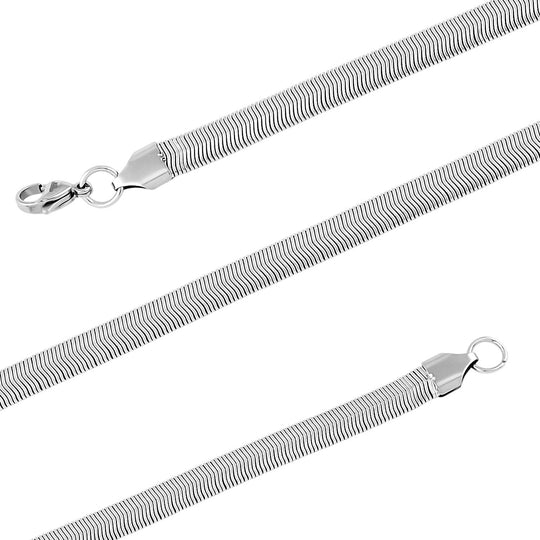 2er Set - Gliederkettendesign Armband und Halskette, Edelstahl, Silberfarben