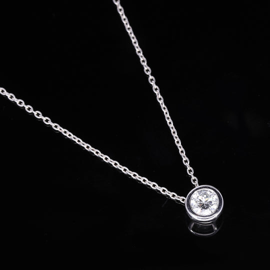 LUXURIANT DIAMOND - Lab Grown Diamant VS-EF Anhänger mit Kette, 925 Silber Gelbgold Vermeil ca. 0.50 ct