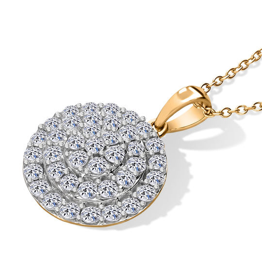 LUXURIANT DIAMOND - Lab Grown Diamant SI-GH SGL zertifiziert Schmuckset 925 Silber Gelbgold Vermeil ca. 1,00 ct.