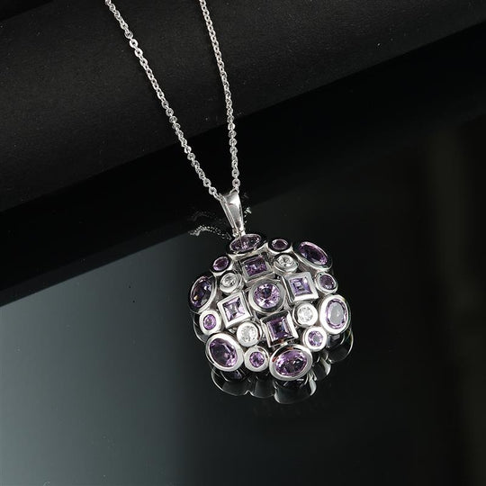 AA Rose De France Amethyst Schmuckset 925 Silber platiniert ca. 2,91 ct.